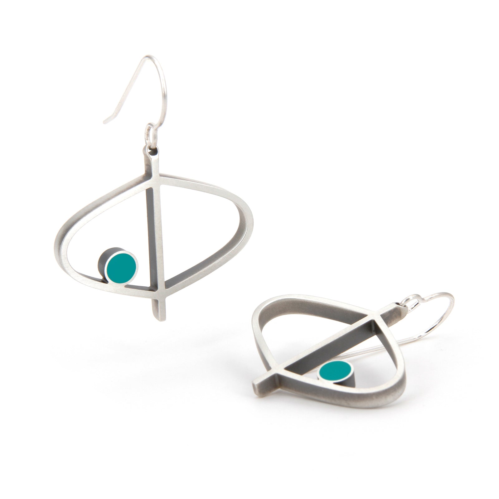 Helix Open Earrings w/Dot - medium